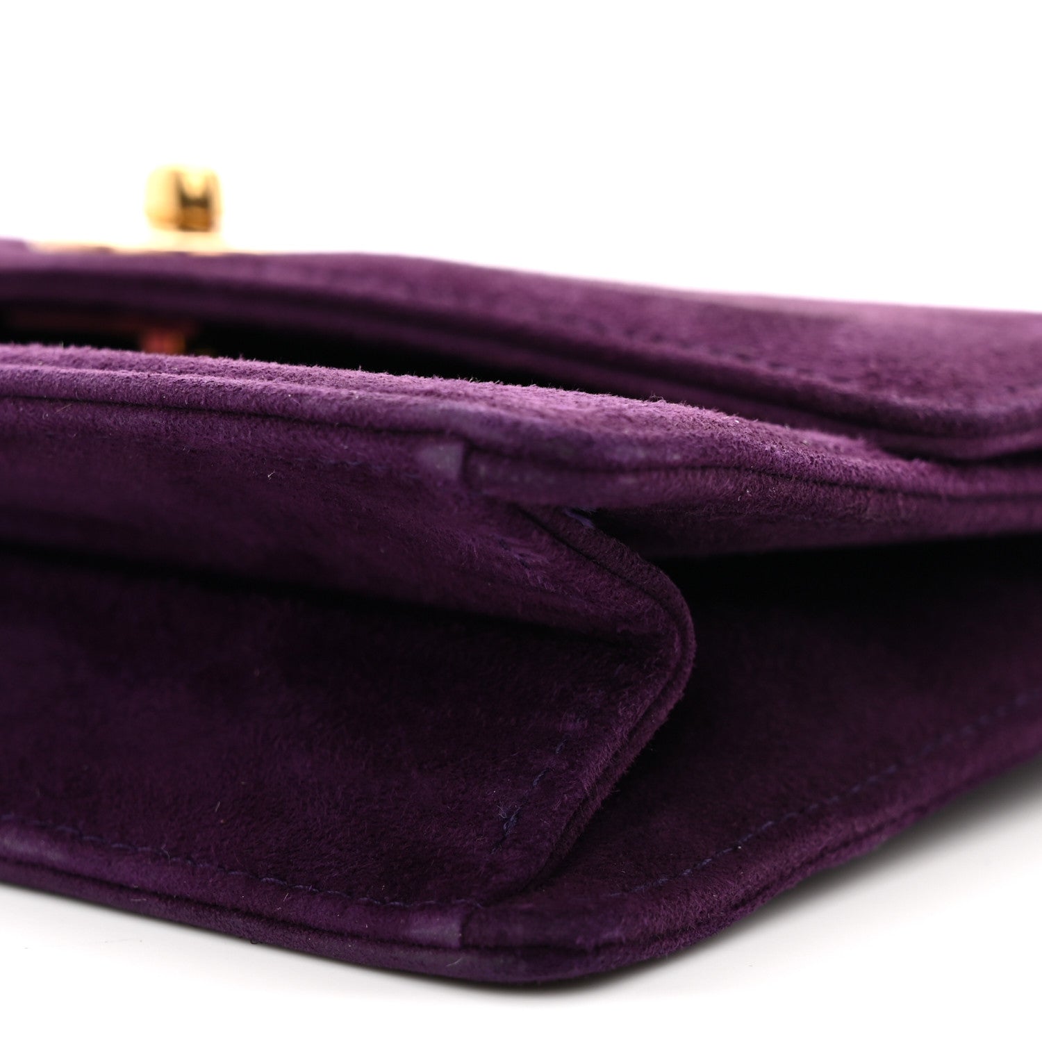 Chanel Suede CC Flap Clutch With Chain Purple 10 of 10