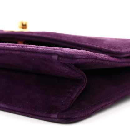 Chanel Suede CC Flap Clutch With Chain Purple 10 of 10