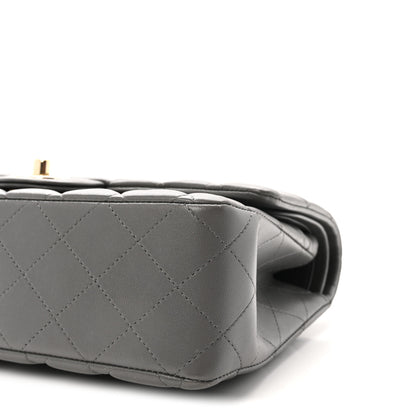 Chanel Lambskin Quilted Medium Double Flap Grey 10 of 10