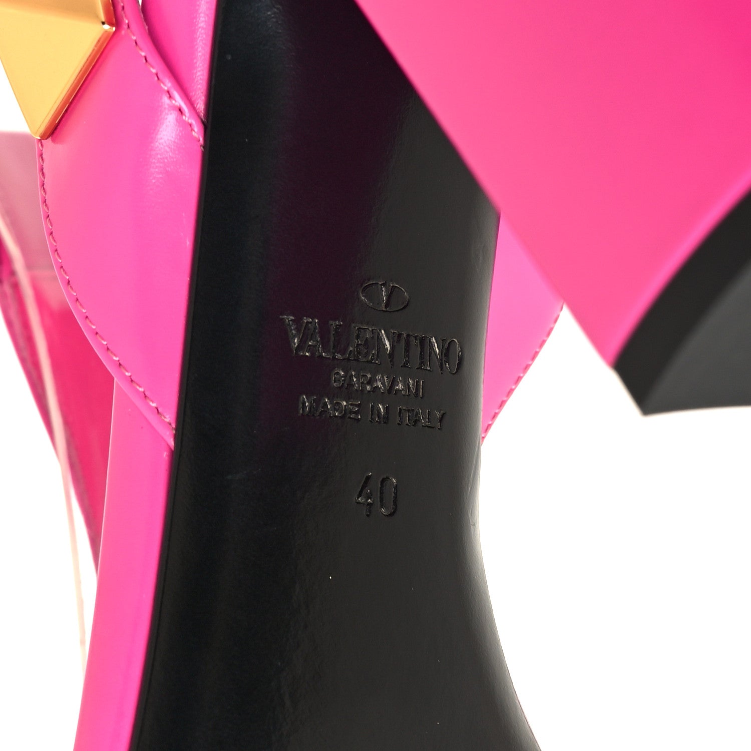 Valentino Garavani Calfskin Roman Stud T-Strap 90mm Sandals 40 Pink PP 7 of 11