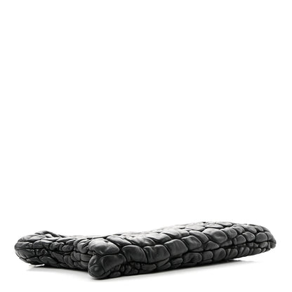 Prada Lambskin Embossed Pouch Black 4 of 6