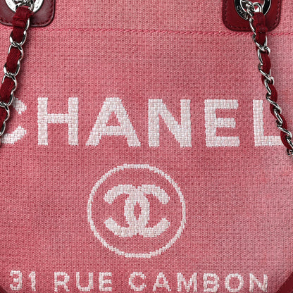 Chanel Canvas Small Deauville Tote Red 10 of 10