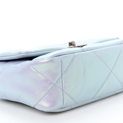 Chanel Iridescent Calfskin Quilted Medium Chanel 19 Flap Light Purple Blue 9 of 11
