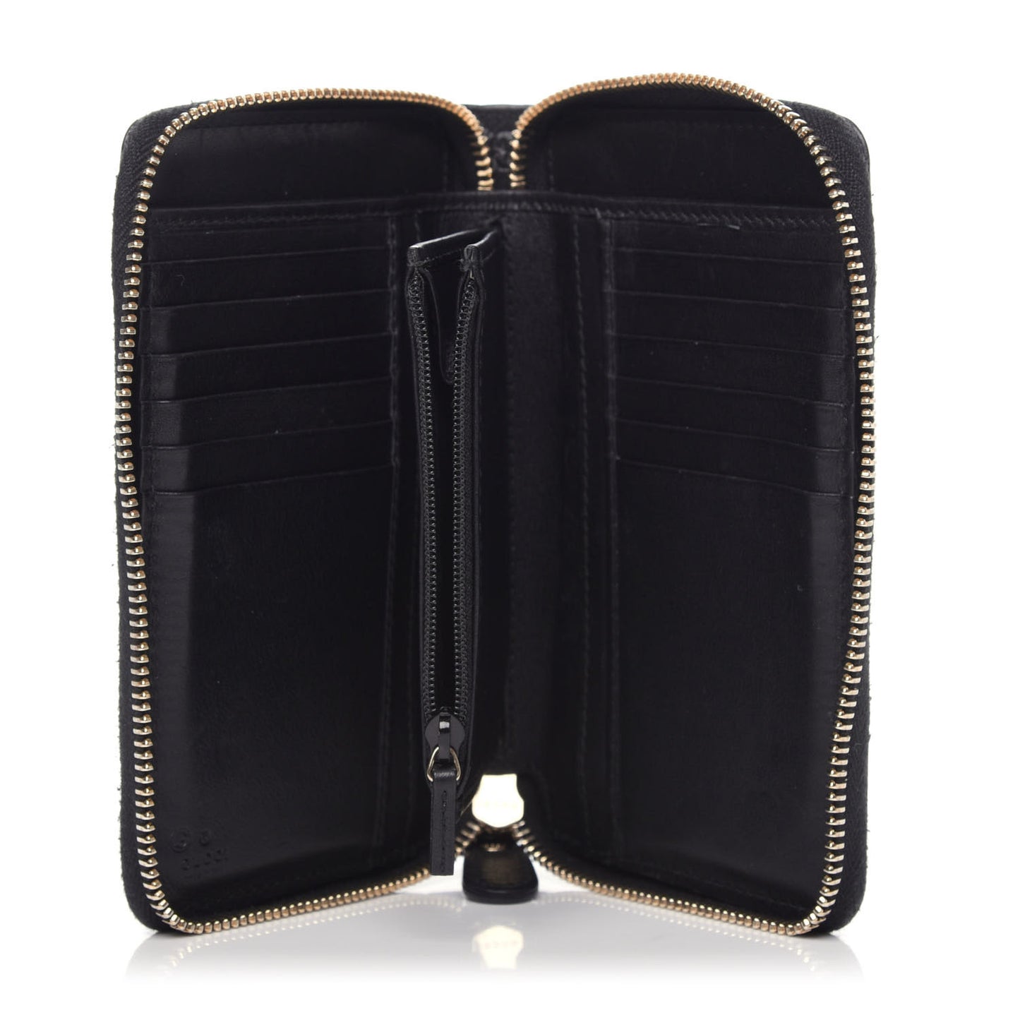 Soft Microguccissima Zip Around Organizer Wallet Black
