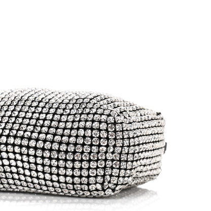 Alexander Wang Mesh Crystal Rhinestone Mini Heiress Pouch Black Silver 5 of 9