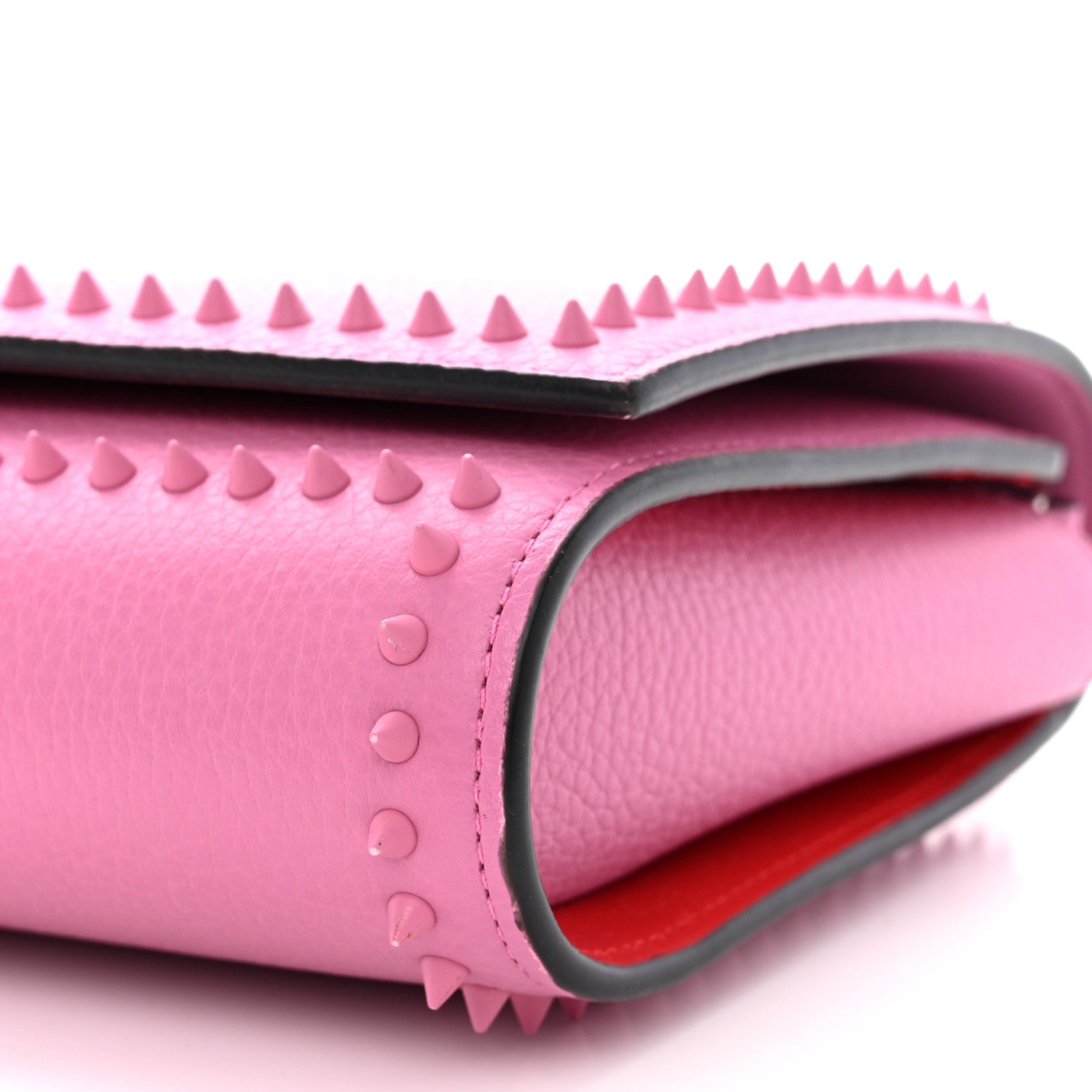 Christian Louboutin Grained Calfskin Spikes Paloma Clutch Pink 10 of 10