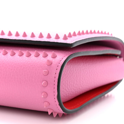 Christian Louboutin Grained Calfskin Spikes Paloma Clutch Pink 10 of 10