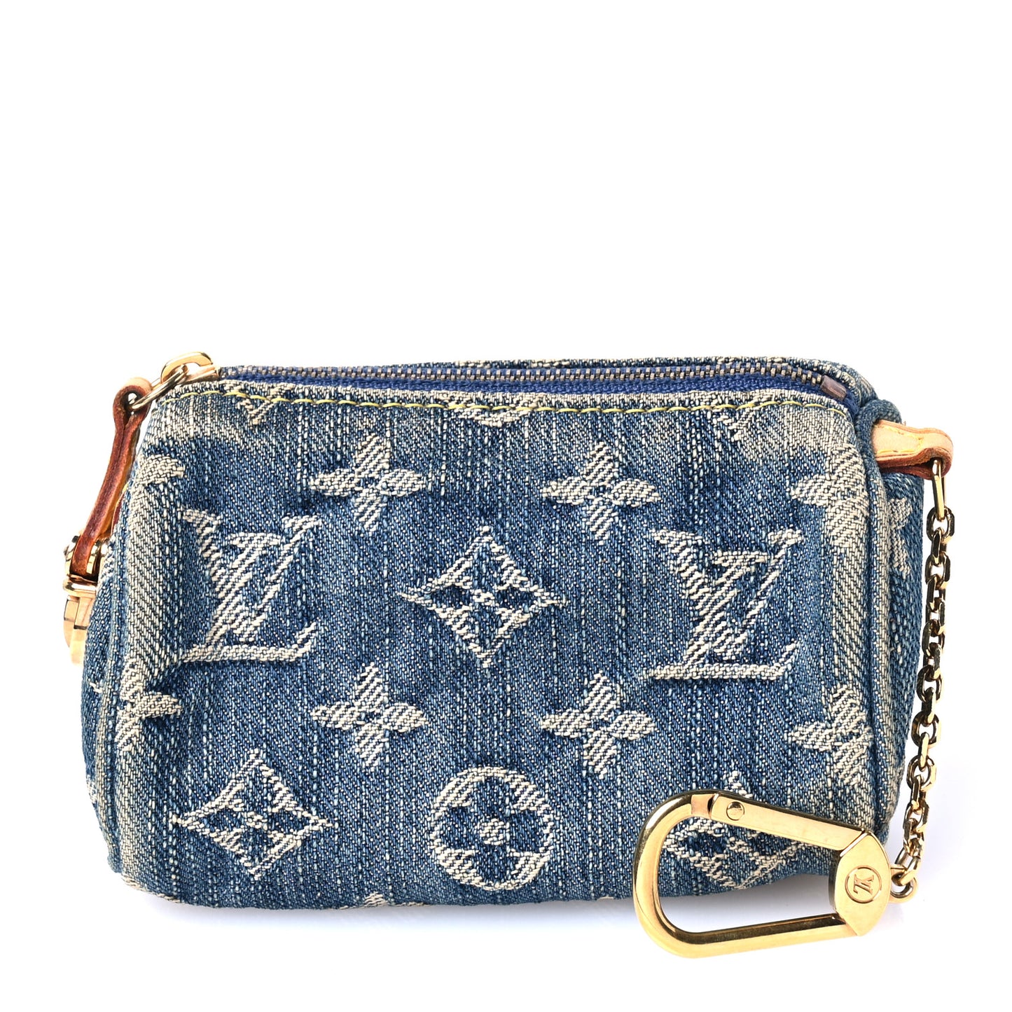 Monogram Denim Pochette Speedy PM Key Holder Blue