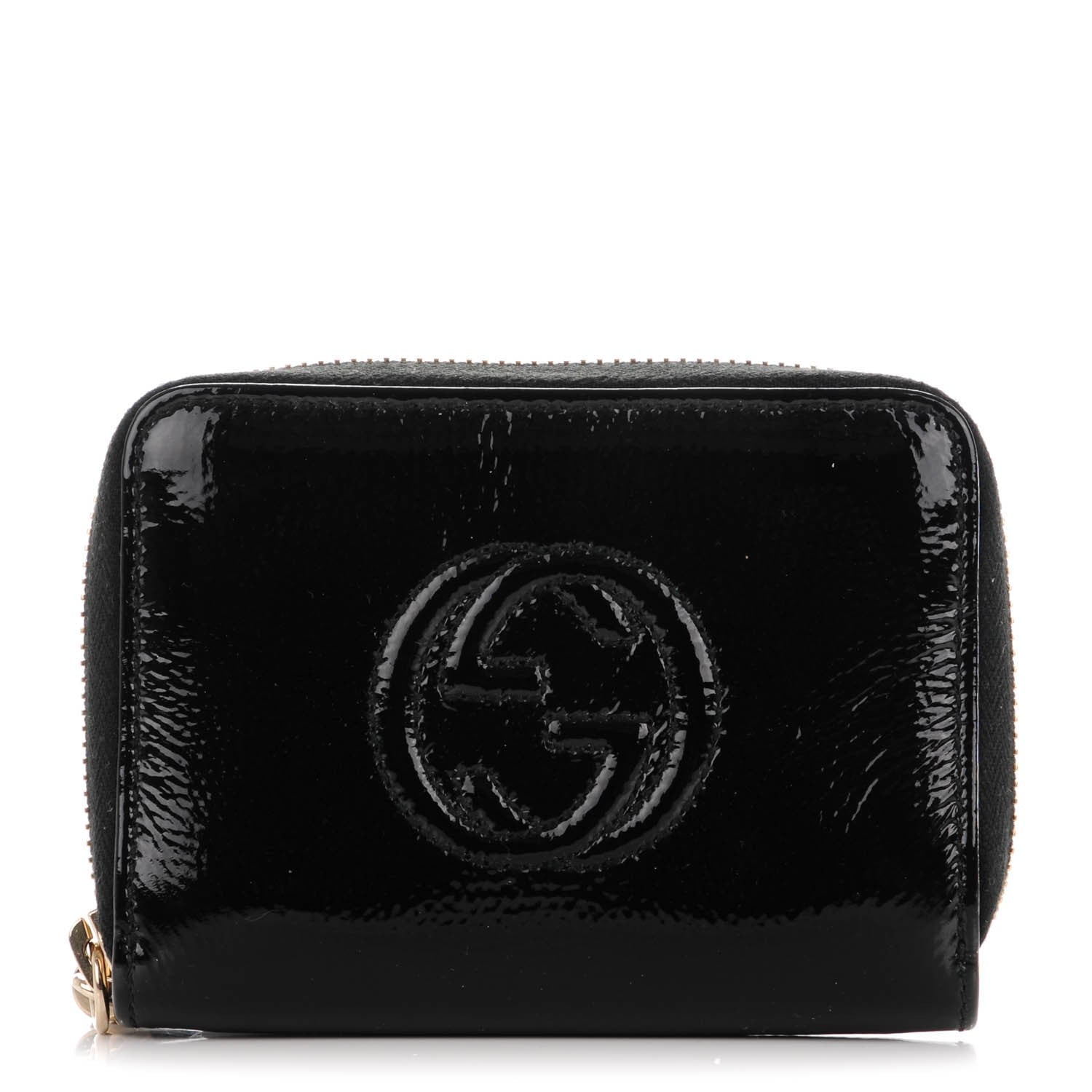 Gucci Patent Soho Compact Disco Zip Around Wallet Black 1 of 7