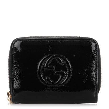 Gucci Patent Soho Compact Disco Zip Around Wallet Black 1 of 7
