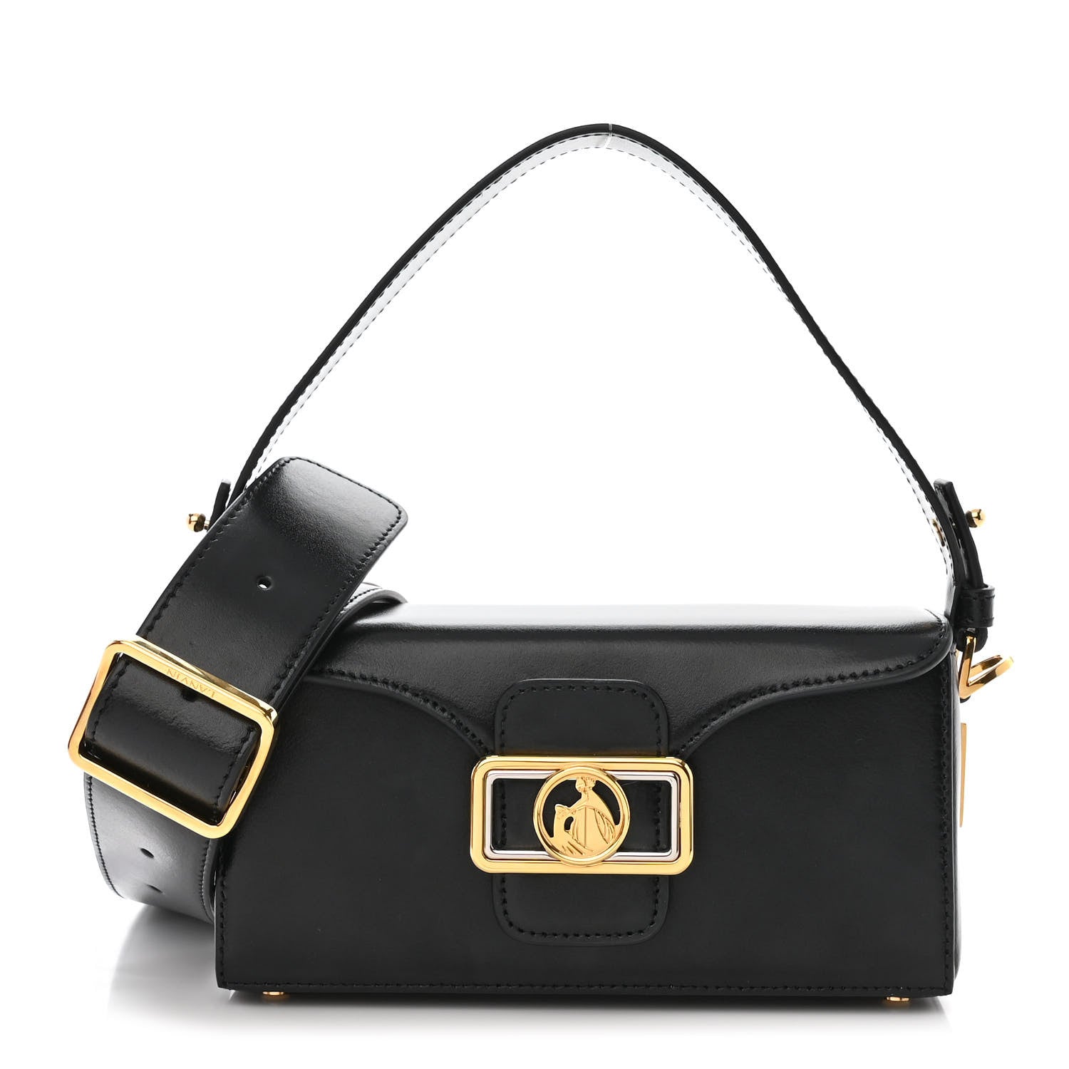 Lanvin Shiny Calfskin Nano Pencil Bag Black 1 of 10