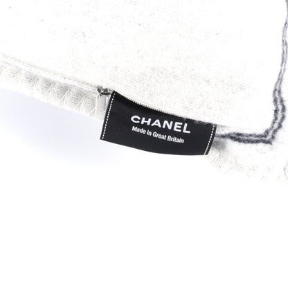 Chanel Merino Wool Cashmere CC Pillow Black Beige 3 of 3
