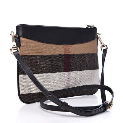 Burberry Mega Check Peyton Crossbody Clutch Bag Black 3 of 11