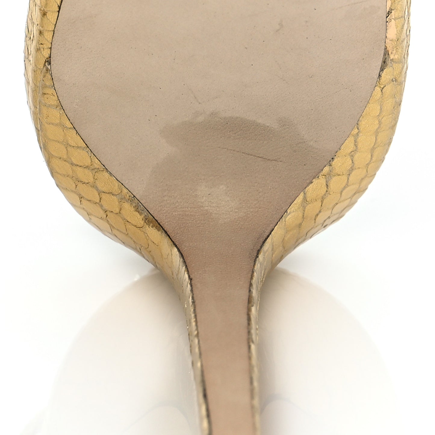 Snakeskin Embossed Tesca 100 Sandals 41 Gold