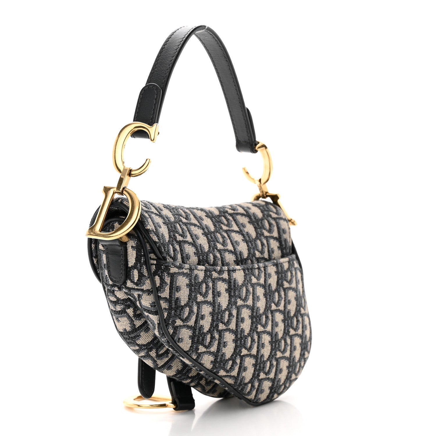 Christian Dior Oblique Mini Saddle Bag Blue 3 of 12