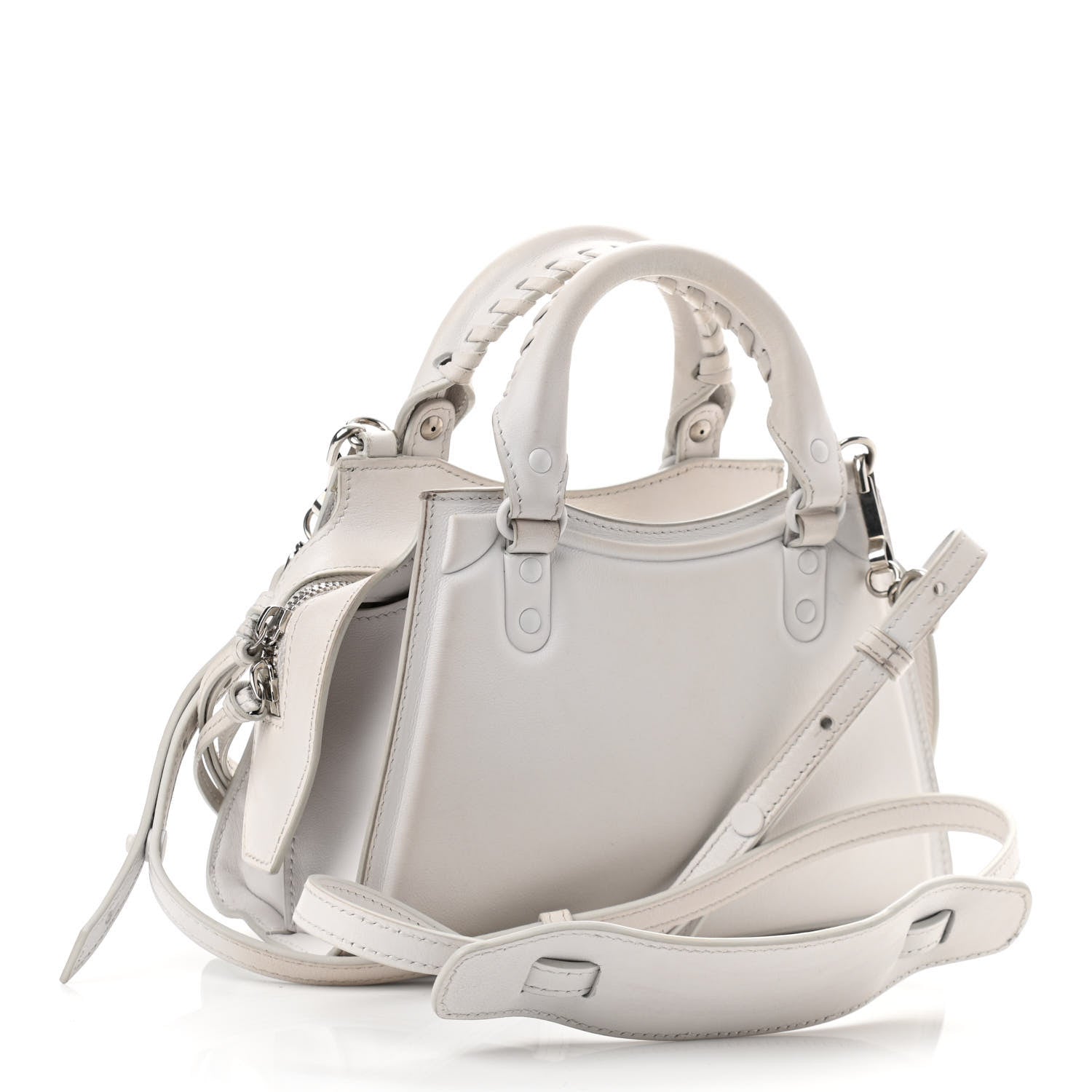Balenciaga Cake Calfskin Tonal Hardware Mini Neo Classic City White 3 of 16