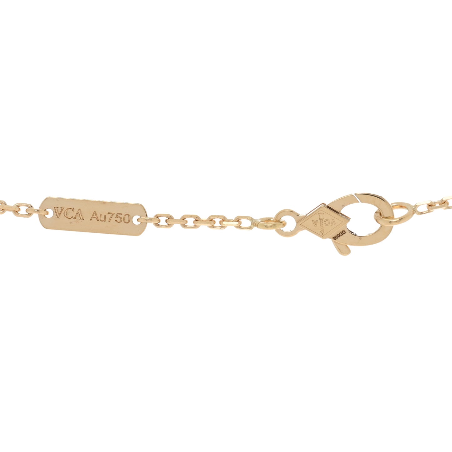 18K Yellow Gold Guilloche Vintage Alhambra Pendant Necklace