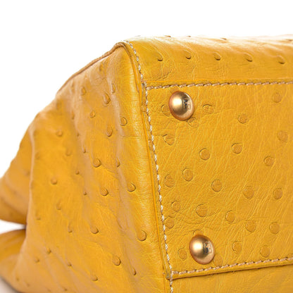 Fendi Ostrich Medium Peekaboo Iconic Satchel Yellow 10 of 14