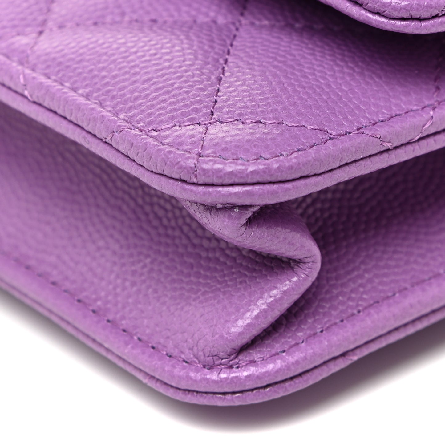 Caviar Quilted Wallet On Chain WOC Purple