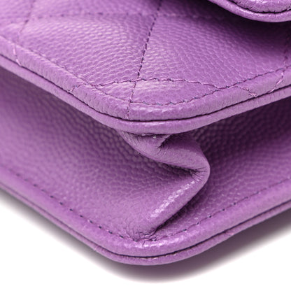 Chanel Caviar Quilted Wallet On Chain WOC Purple 10 of 11