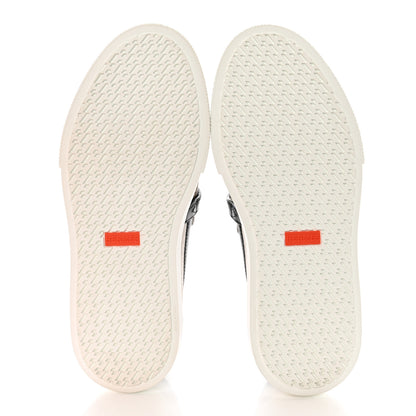 Hermes Toile De Coton Calfskin Womens Game Slip On Sneakers 36 Prunoir Black 5 of 13