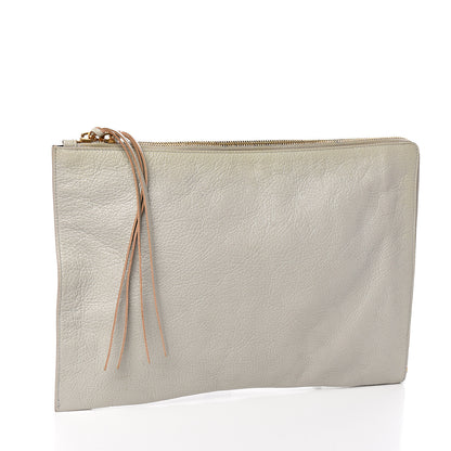 Balenciaga Chevre Gold Metallic Edge Hardware Pouch Gris Glace 2 of 9