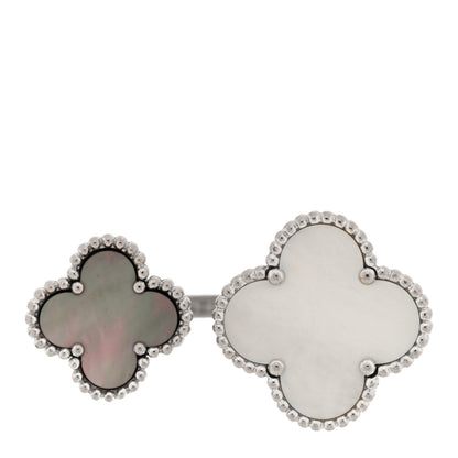 Van Cleef & Arpels 18K White Gold Mother of Pearl Magic Alhambra Between the Finger Ring 48 4.5 1 of 5