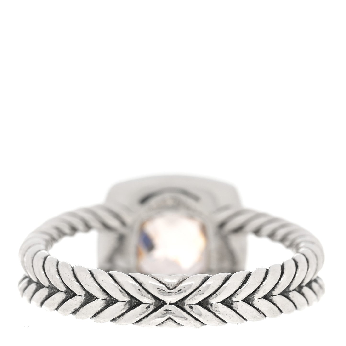 Sterling Silver Diamond Morganite 7mm Petite Albion Ring 57 8