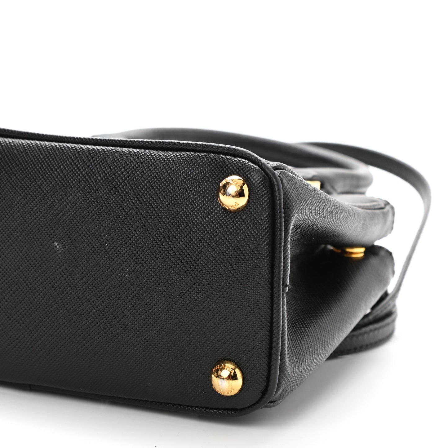 Saffiano Lux Micro Galleria Double Zip Tote Black