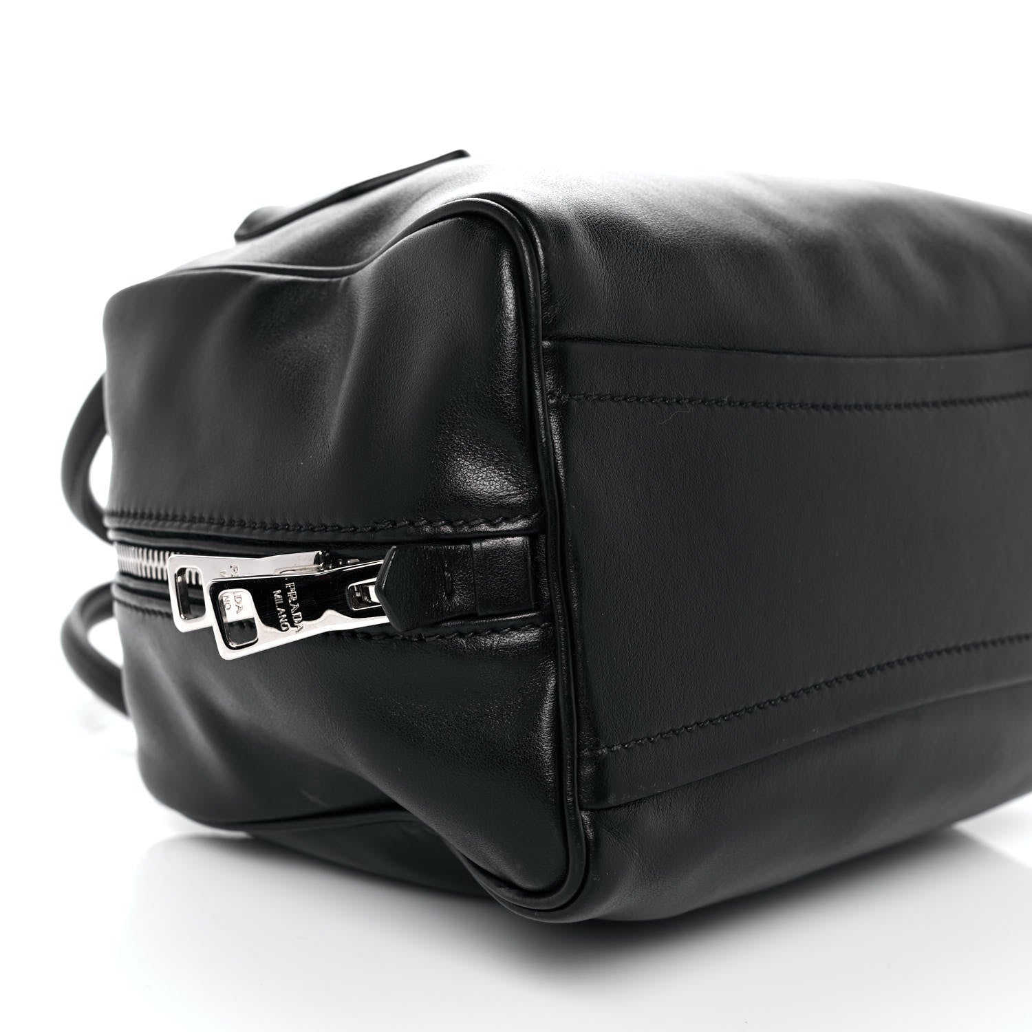 Prada Soft Calf Small Inside Tote Black Mughetto 7 of 9