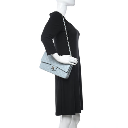 Chanel Caviar Quilted Medium Double Flap Light Blue 2 of 10