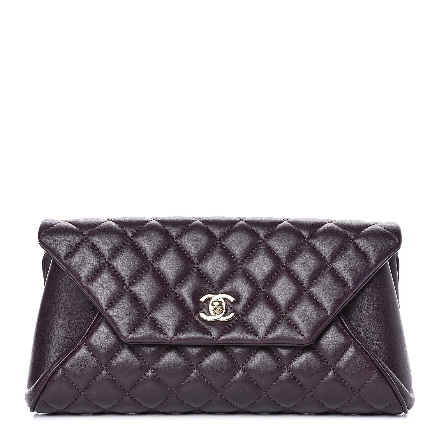 Chanel Lambskin Quilted Fold Up Again Clutch Purple 1 of 13