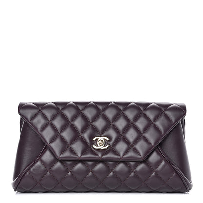 Chanel Lambskin Quilted Fold Up Again Clutch Purple 1 of 13