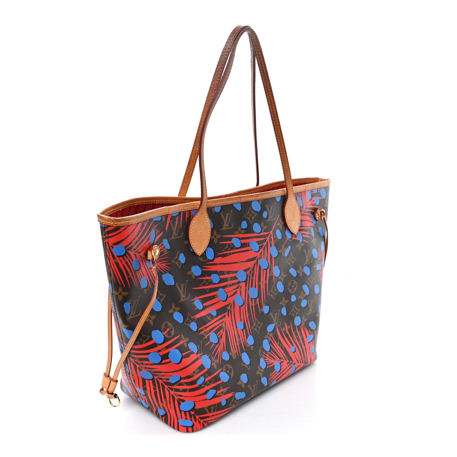Louis Vuitton Monogram Jungle Dots Neo Neverfull MM Coquelicot Denim 3 of 11
