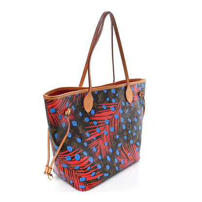 Louis Vuitton Monogram Jungle Dots Neo Neverfull MM Coquelicot Denim 3 of 11