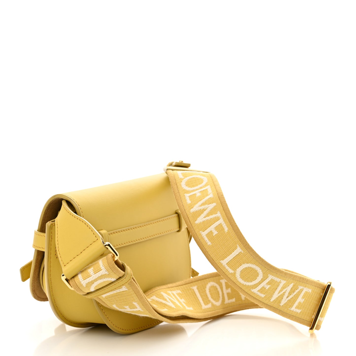 Calfskin Jacquard Mini Gate Dual Bag Dark Yellow