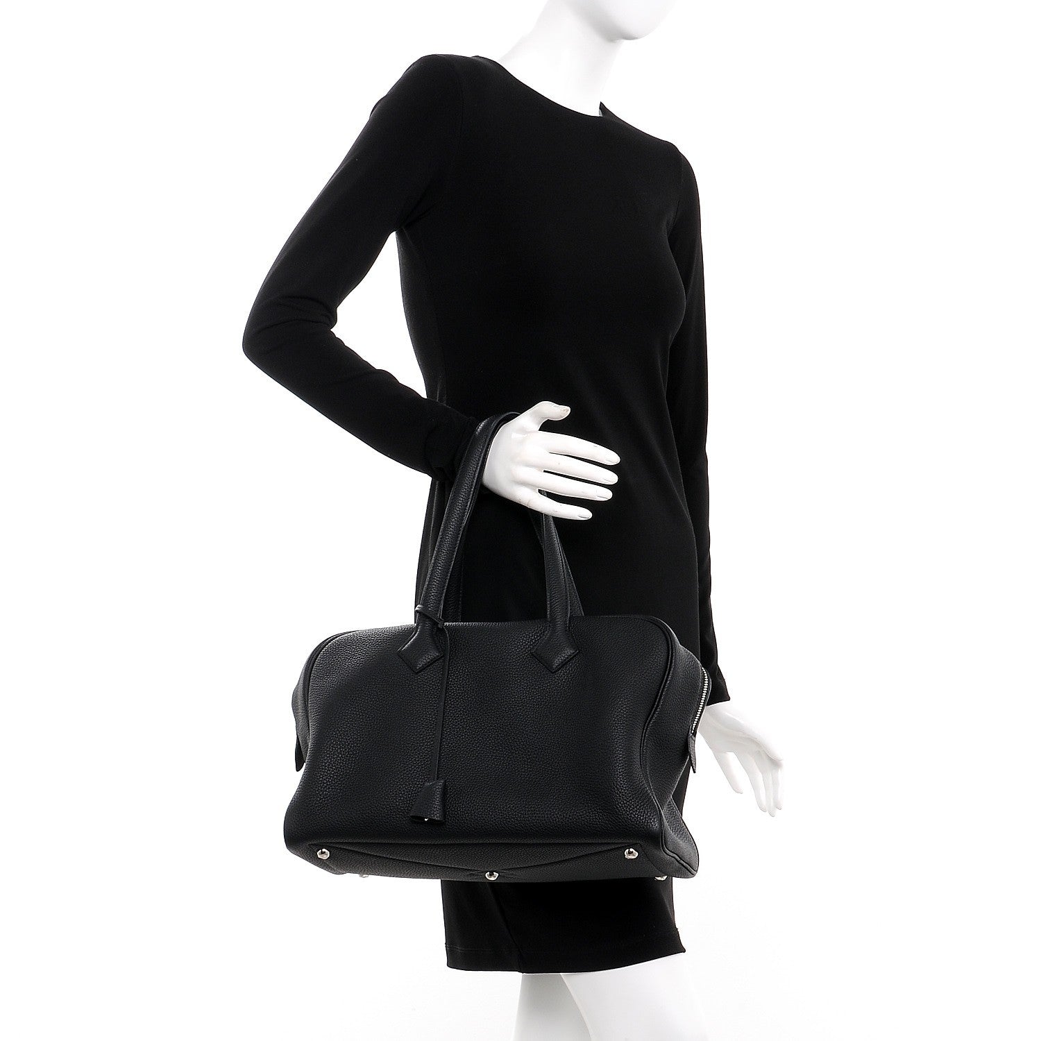 Hermes Taurillon Clemence Victoria II 35 Black 2 of 11