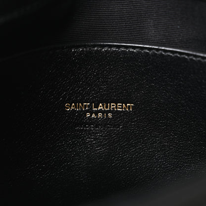 Saint Laurent Lambskin Quilted Monogram Toy Loulou Crossbody Bag Black 6 of 10