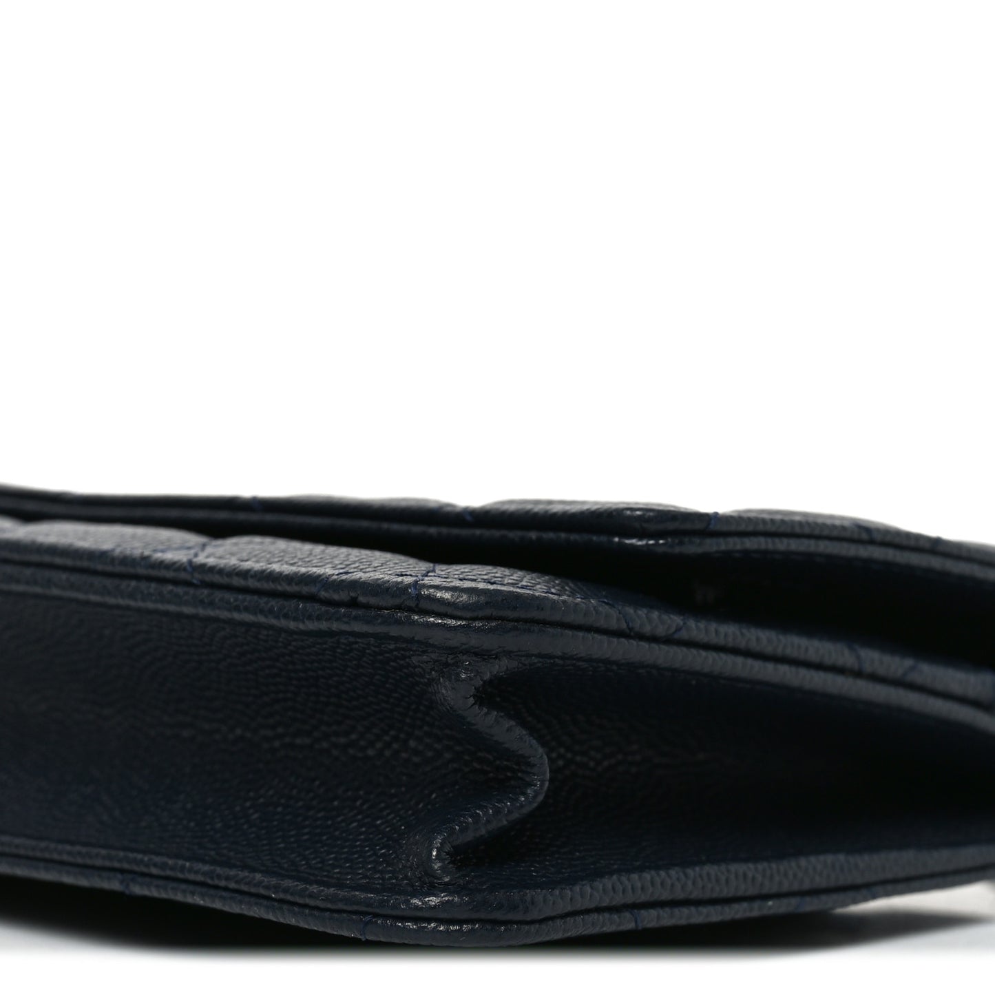 Caviar Quilted Wallet on Chain WOC Navy Blue