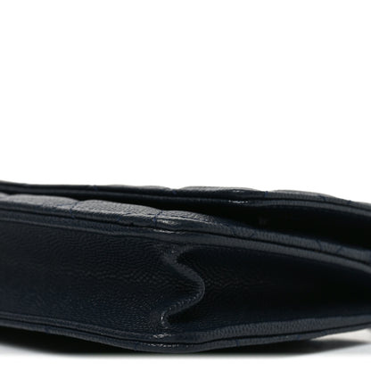 Chanel Caviar Quilted Wallet on Chain WOC Navy Blue 11 of 12