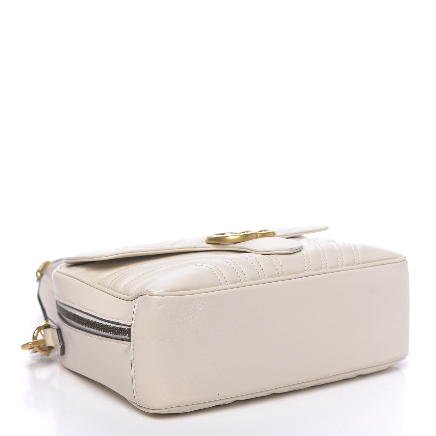 Gucci Calfskin Matelasse Sylvie Web Small GG Marmont Top Handle Shoulder Bag White 4 of 20