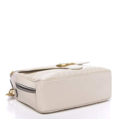 Gucci Calfskin Matelasse Sylvie Web Small GG Marmont Top Handle Shoulder Bag White 4 of 20