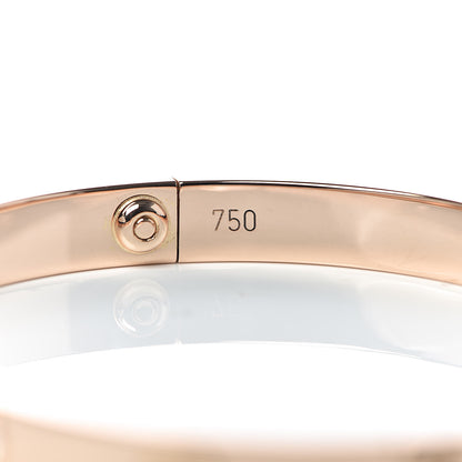 Cartier 18K Pink Gold 4 Diamond LOVE Bracelet 18 7 of 8