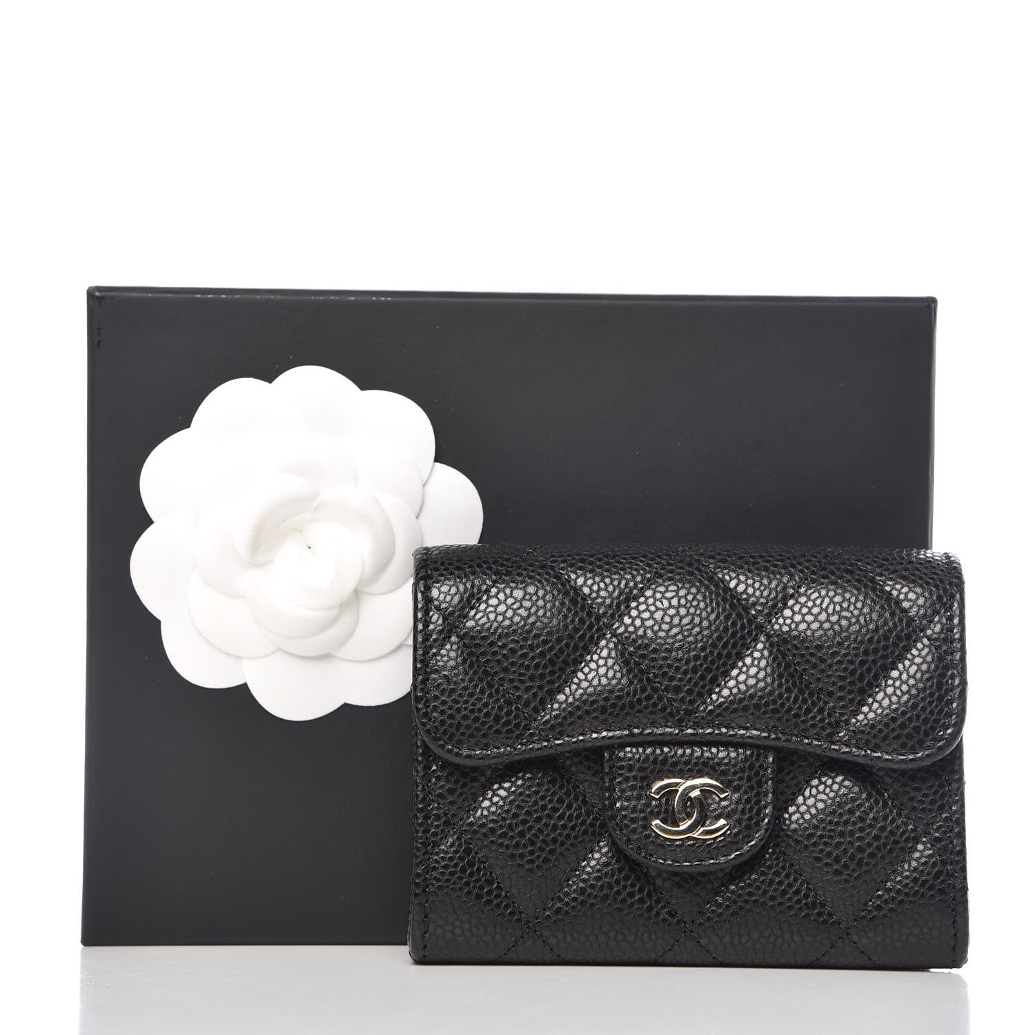 Chanel Caviar Quilted Flap Card Holder Wallet Black 8 of 8
