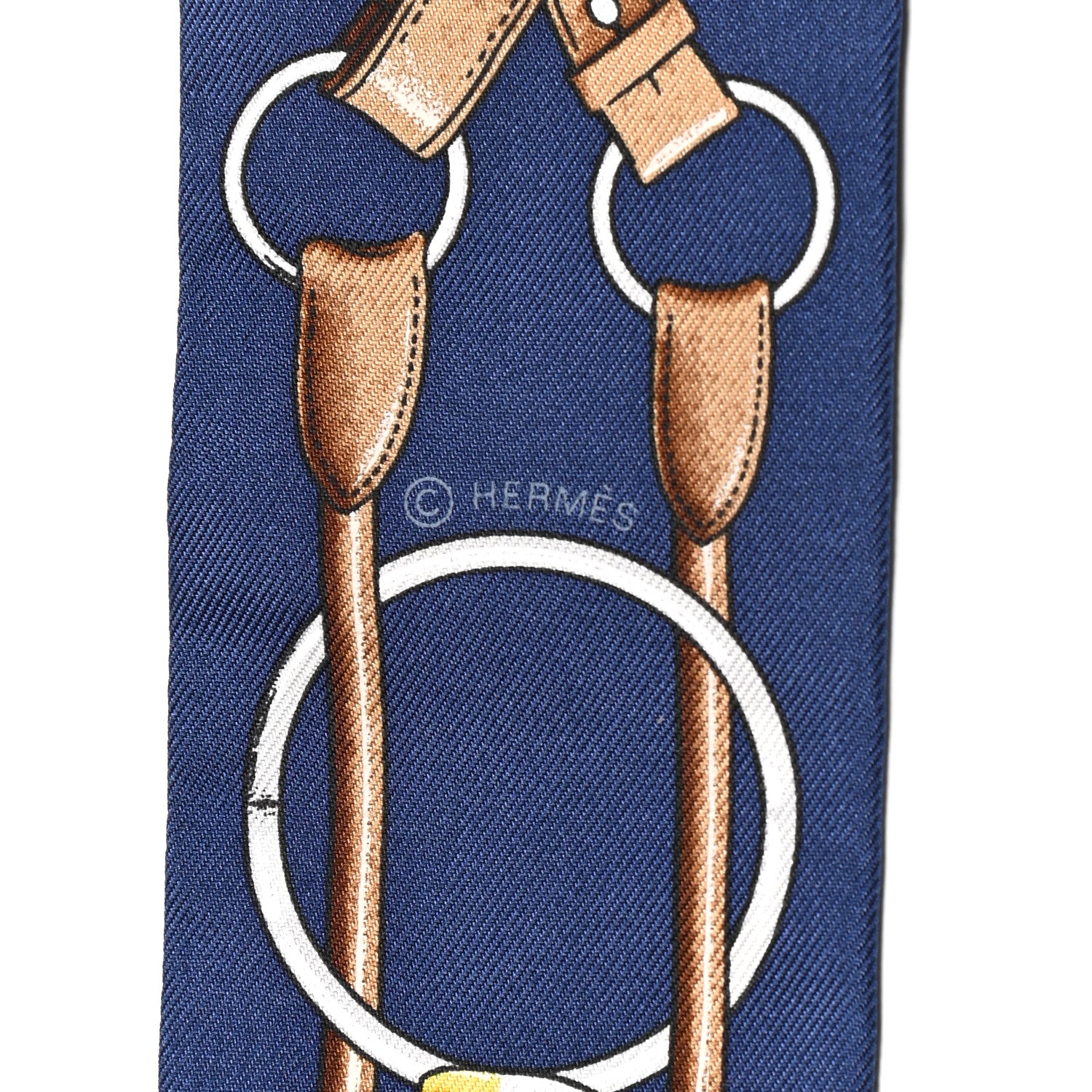 Hermes Silk Jumping Twilly Marine Gold Brun 3 of 4