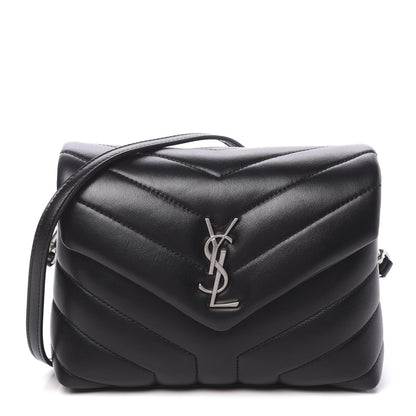 Saint Laurent Calfskin Y Quilted Monogram Toy Loulou Crossbody Bag Black 1 of 10
