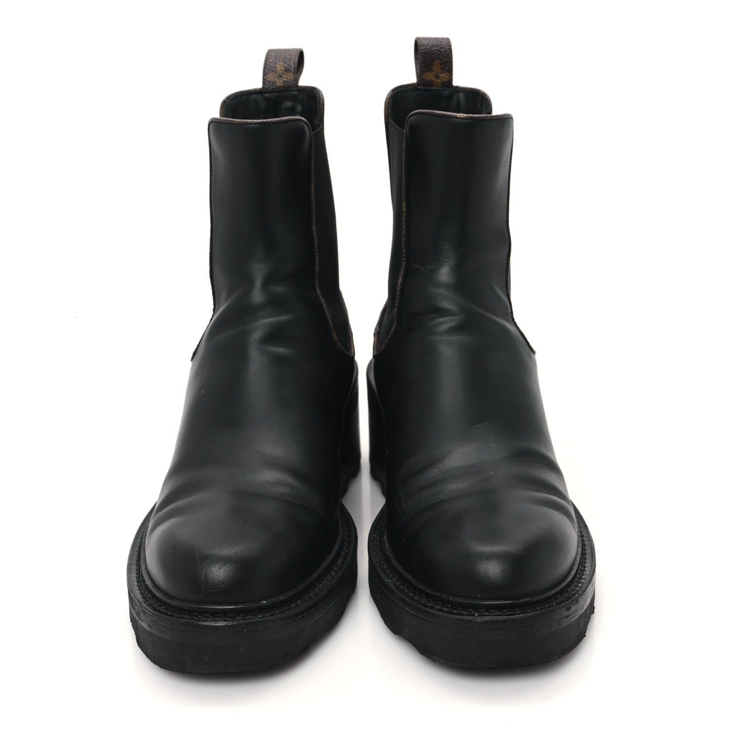 Louis Vuitton Calfskin Monogram Beaubourg Ankle Boots 40.5 Black 3 of 10