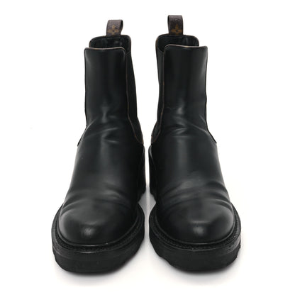 Louis Vuitton Calfskin Monogram Beaubourg Ankle Boots 40.5 Black 3 of 10