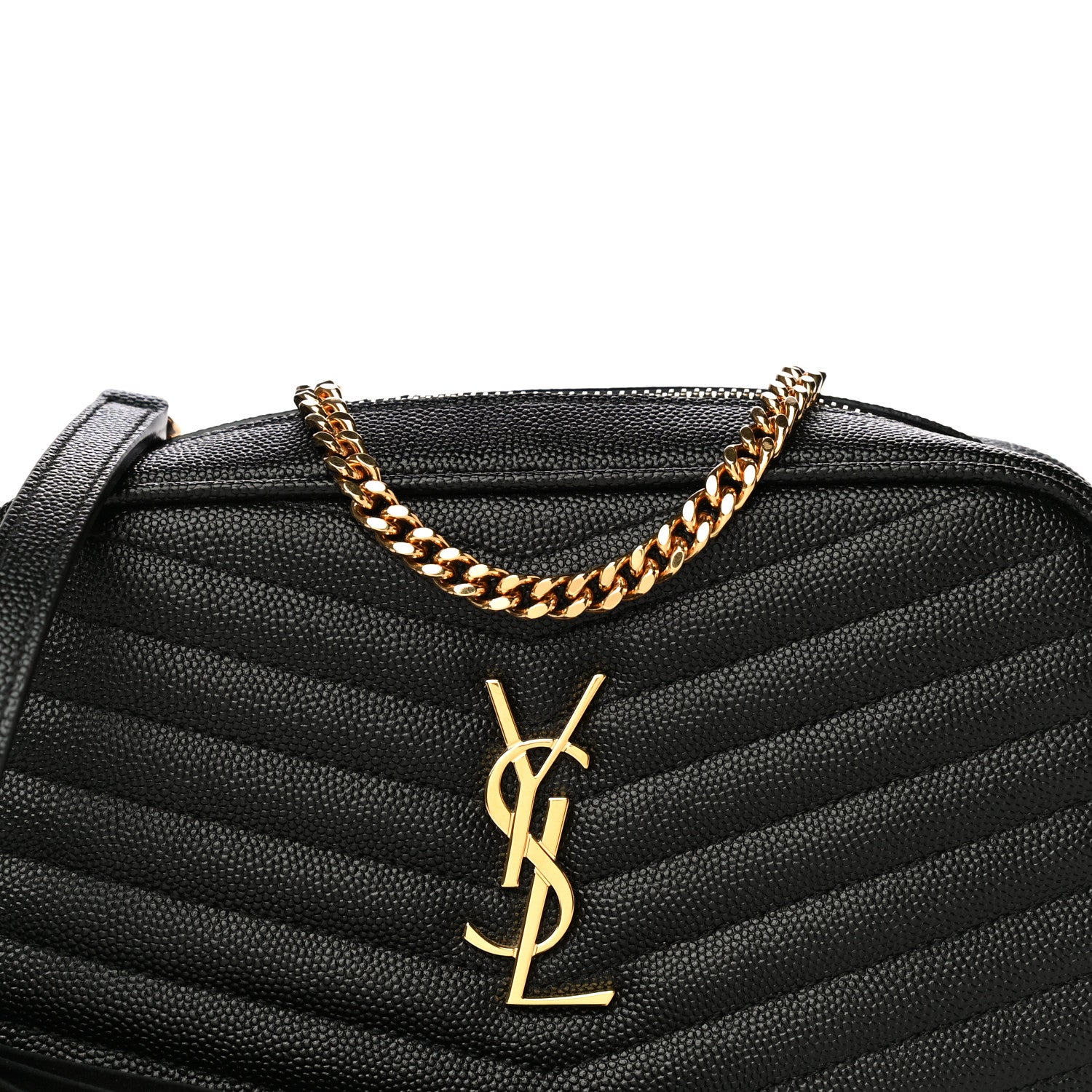Saint Laurent Grain De Poudre Matelasse Monogram Mini Lou Camera Bag Black 8 of 10