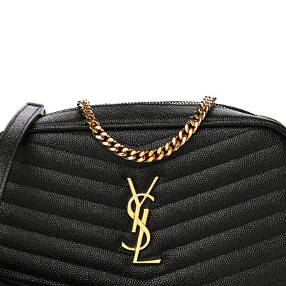 Saint Laurent Grain De Poudre Matelasse Monogram Mini Lou Camera Bag Black 8 of 10